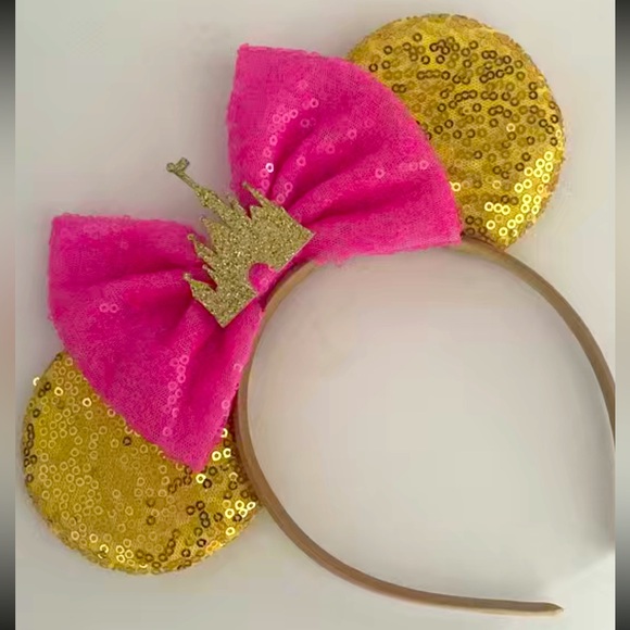 COPY - NWT MOUSE EARS GLITTERS HEADBAND with SHINY BOW - Picture 8 of 13